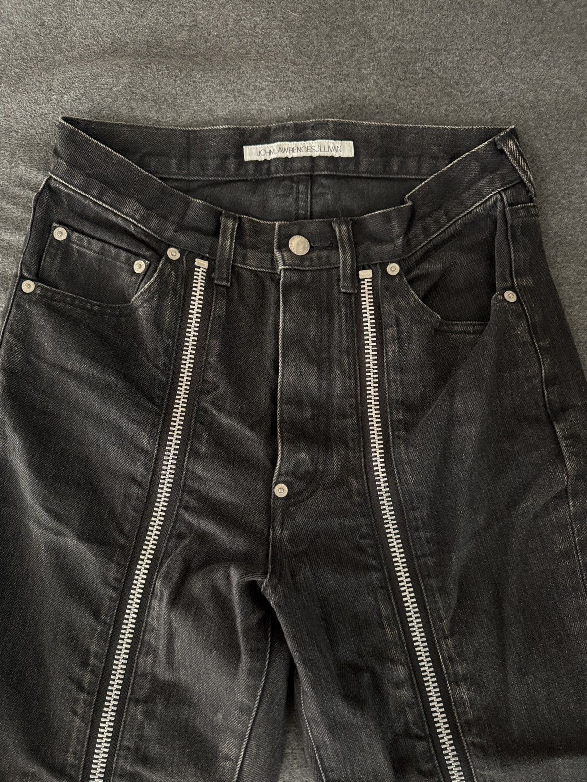 JOHN LAWRENCE SULLIVAN JOHNLAWRENCESULLIVAN Rigid denim zipped pants Size US 28 / EU 44 - 2 Thumbnail