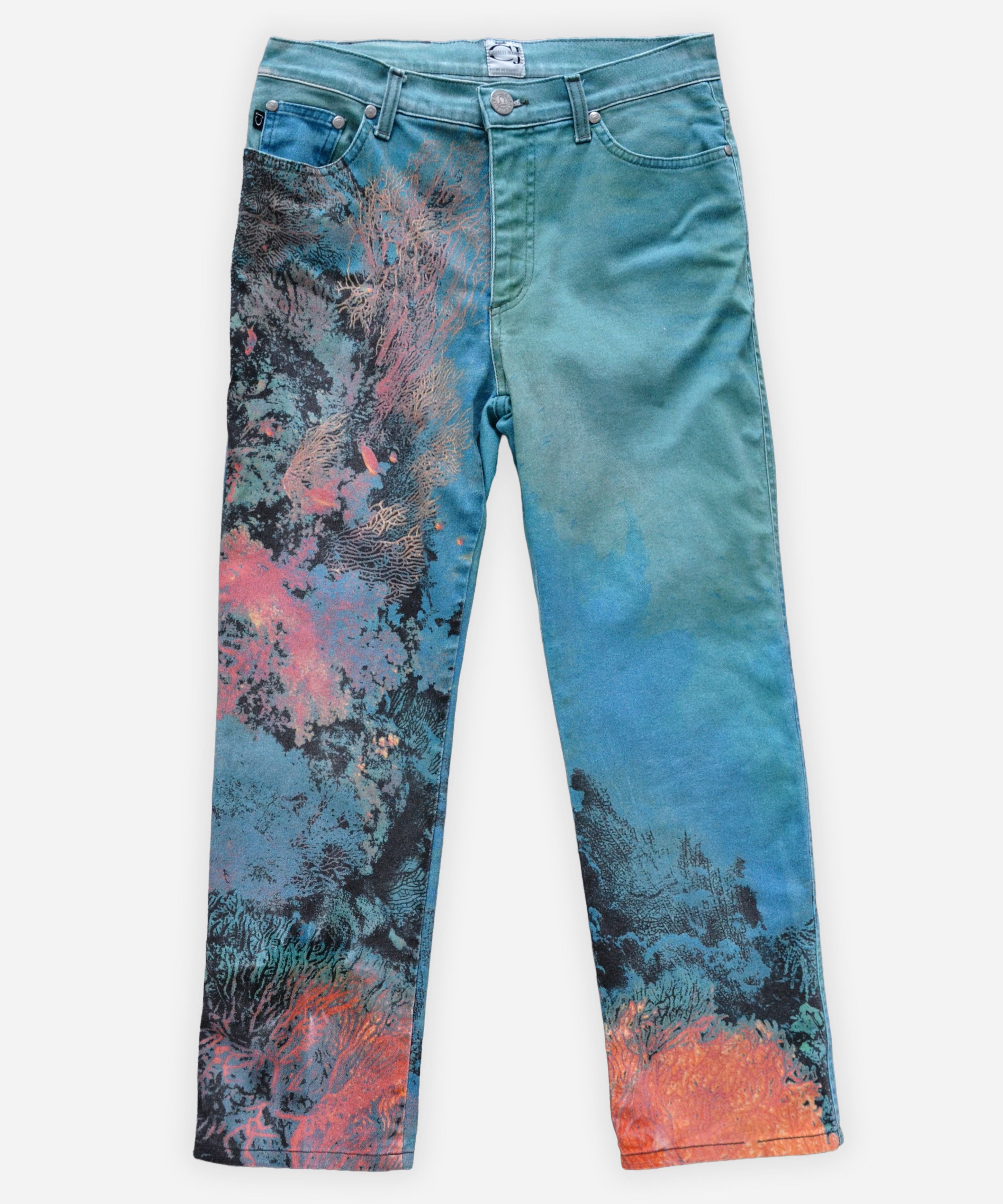 Roberto Cavalli Roberto Cavalli Jeans Pants Coral Print Vintage Denim 90s Size 30" / US 8 / IT 44 - 1 Thumbnail