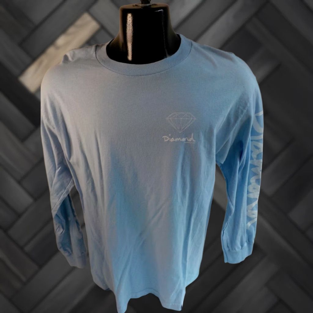 Diamond Supply Co. Diamond Supply Co Long Sleeve Crew Neck T Shirt Diamond Logo Light Blue Cotton L Mens Regular Size Large Size US L / EU 52-54 / 3 - 1 Thumbnail
