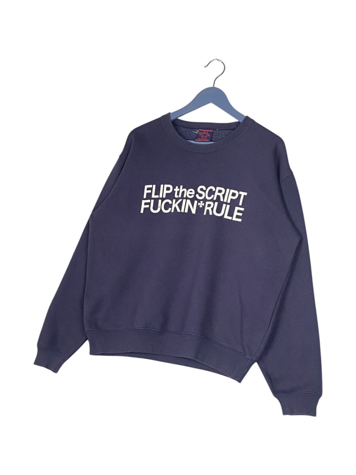 Designer × Vintage Vintage Flip The Script Printed Crewneck Sweatshirt Purple Size US L / EU 52-54 / 3 - 2 Thumbnail