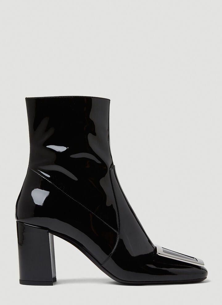 o1tp1o0125 Maxine Booties In Patent in Black