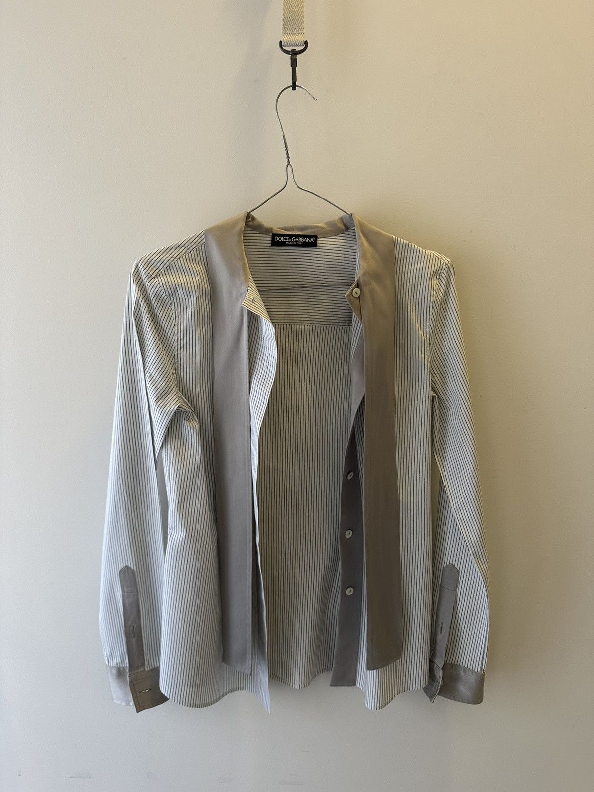 Dolce & Gabbana Dolce & Gabbana Striped Shirt with Satin Details – Size 38 Size XS / US 0-2 / IT 36-38 - 8 Thumbnail