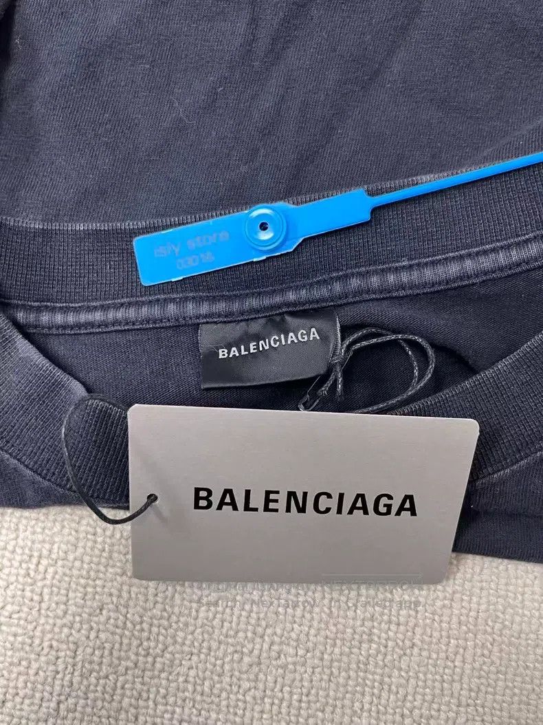 Balenciaga Balenciaga Washed Faded Letter Printed Short Sleeve T-Shir Size US XL / EU 56 / 4 - 5 Thumbnail