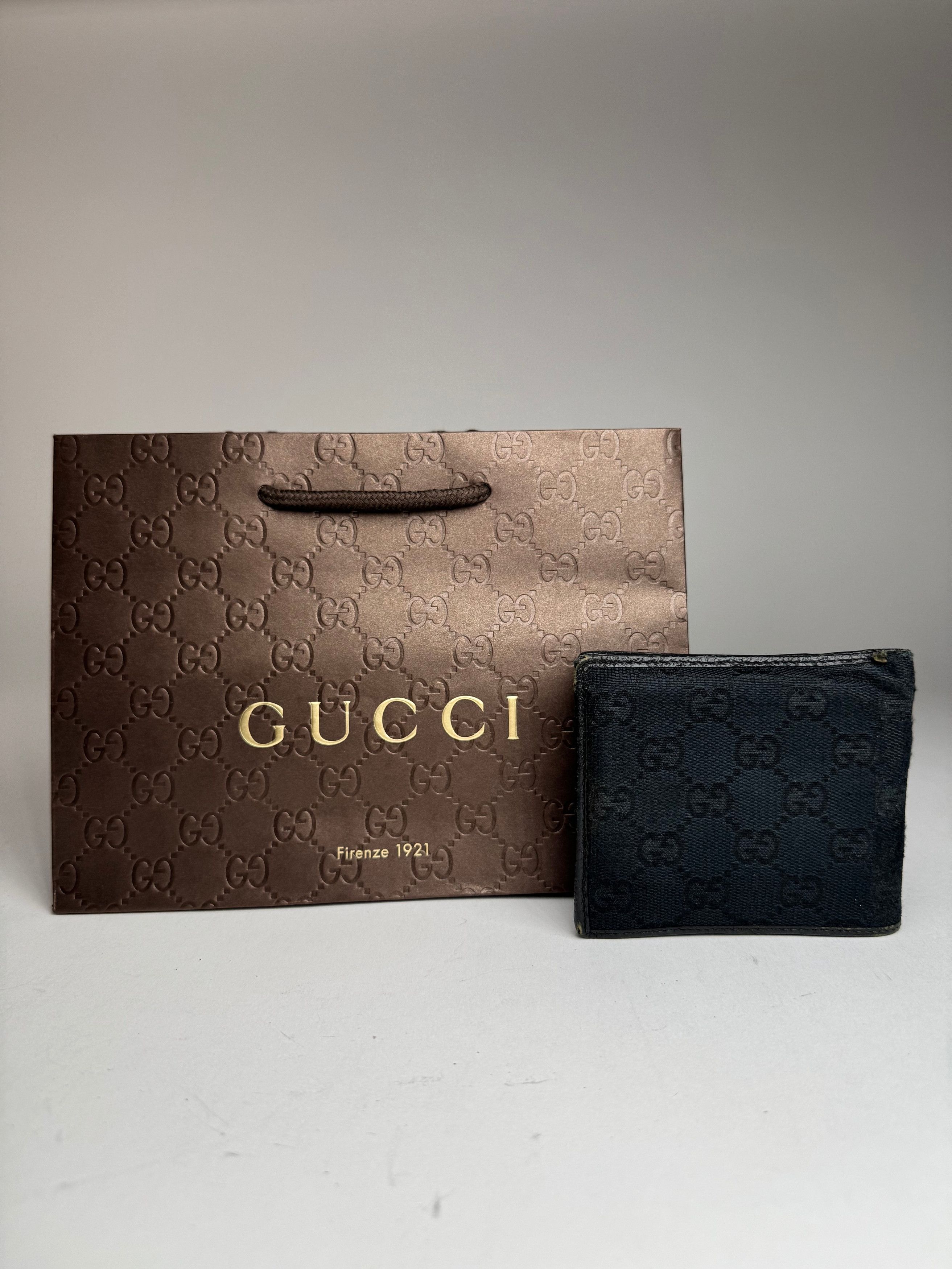 Gucci Vintage Monogram Canvas Flap Wallet Black Size ONE SIZE - 1 Thumbnail