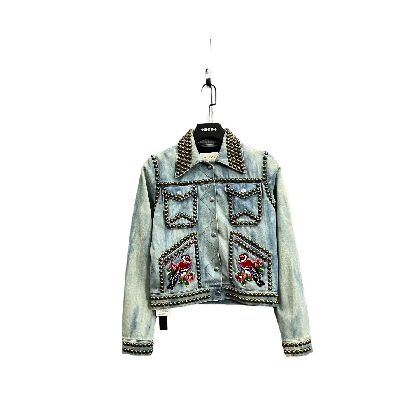 Gucci Gucci Studded Bird Embroidery Denim Jacket IT 40 Size S / US 4 / IT 40 - 1 Thumbnail