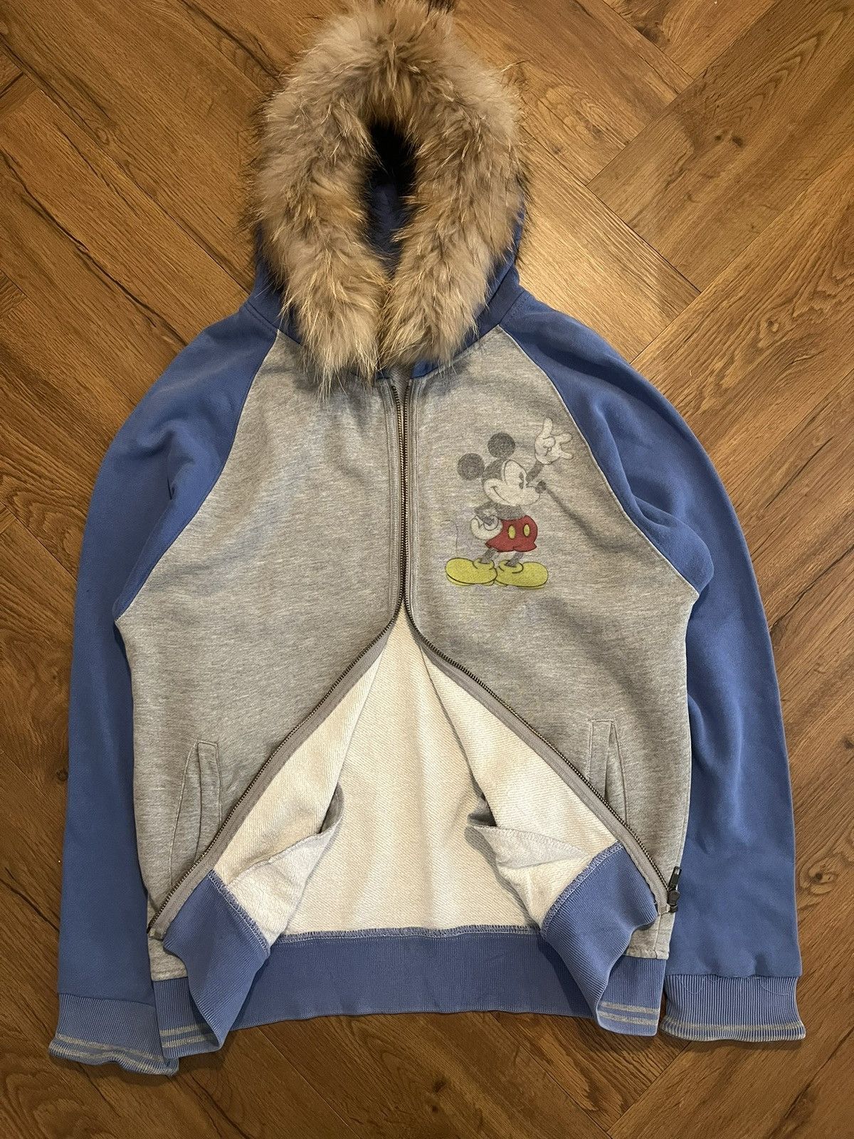 If Six Was Nine Vintage Cartoon Graphic Zip Hoodie – Faux Fur Trim, Rare Size US M / EU 48-50 / 2 - 5 Thumbnail