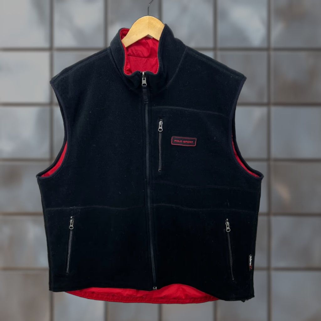 Ralph Lauren VINTAGE Ralph Lauren Polo Sport Vest Fleece Reversible Windbreaker XL Red Mens Size US XL / EU 56 / 4 - 1 Thumbnail