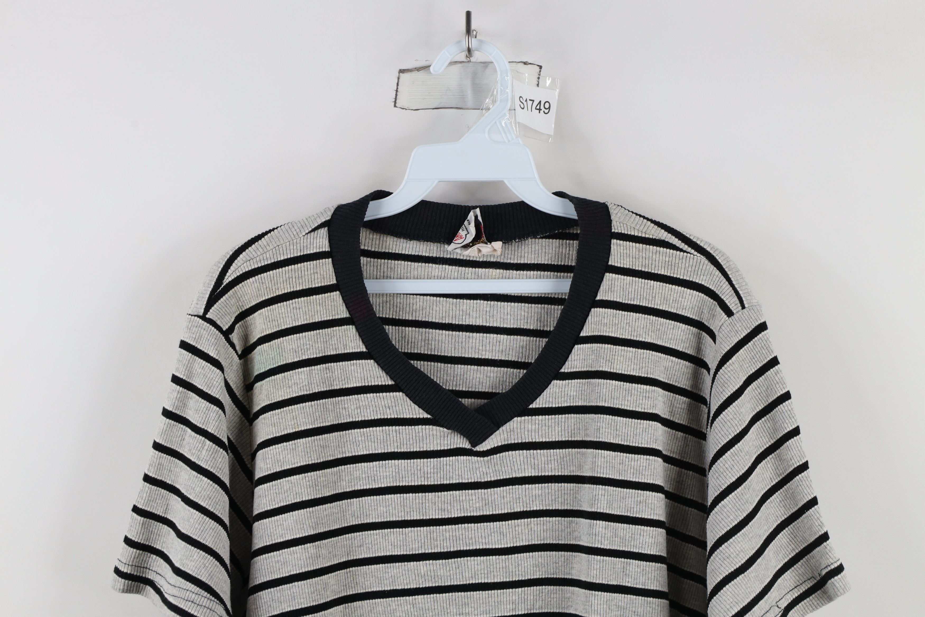 Vintage Vintage 90s Streetwear Ribbed Thermal Knit T-Shirt USA Size L / US 10 / IT 46 - 2 Thumbnail