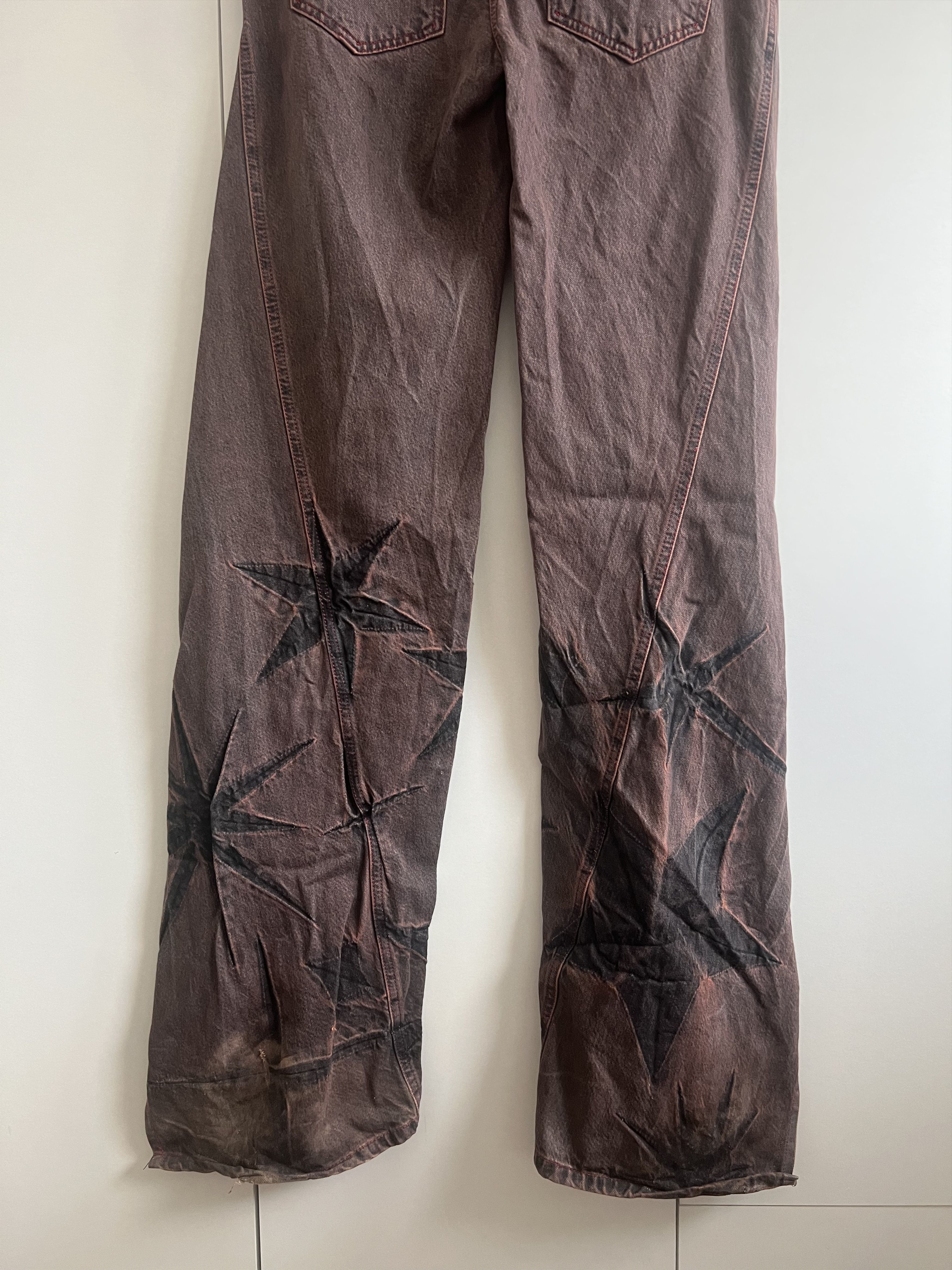 SSENSE Masha Popova RUNWAY Washed Brown Boyfriend Rust Jeans Size US 31 - 8 Thumbnail
