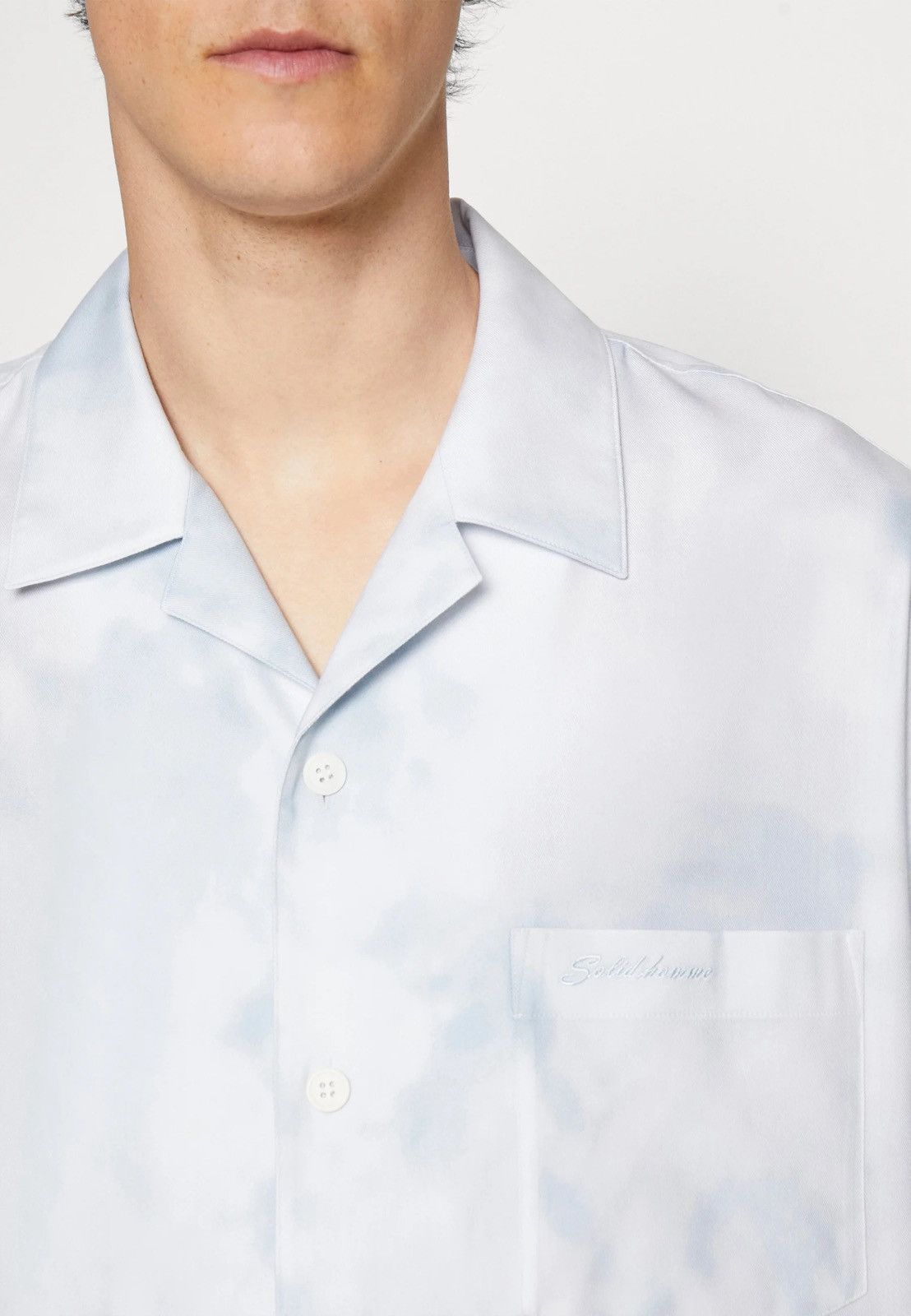 Wooyoungmi !DS! SS23 Solid Homme Sky Cloud Short Sleeve Button UP Shirt Size US M / EU 48-50 / 2 - 6 Thumbnail