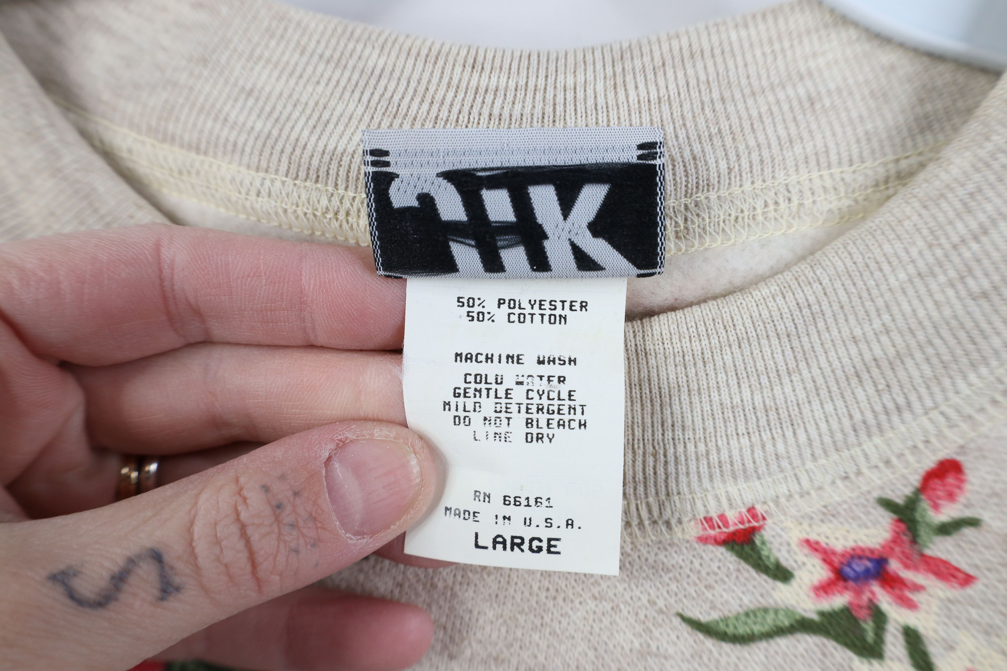 Vintage Vintage 90s Streetwear Flower Cinch Waist Sweatshirt USA Size L / US 10 / IT 46 - 8 Thumbnail