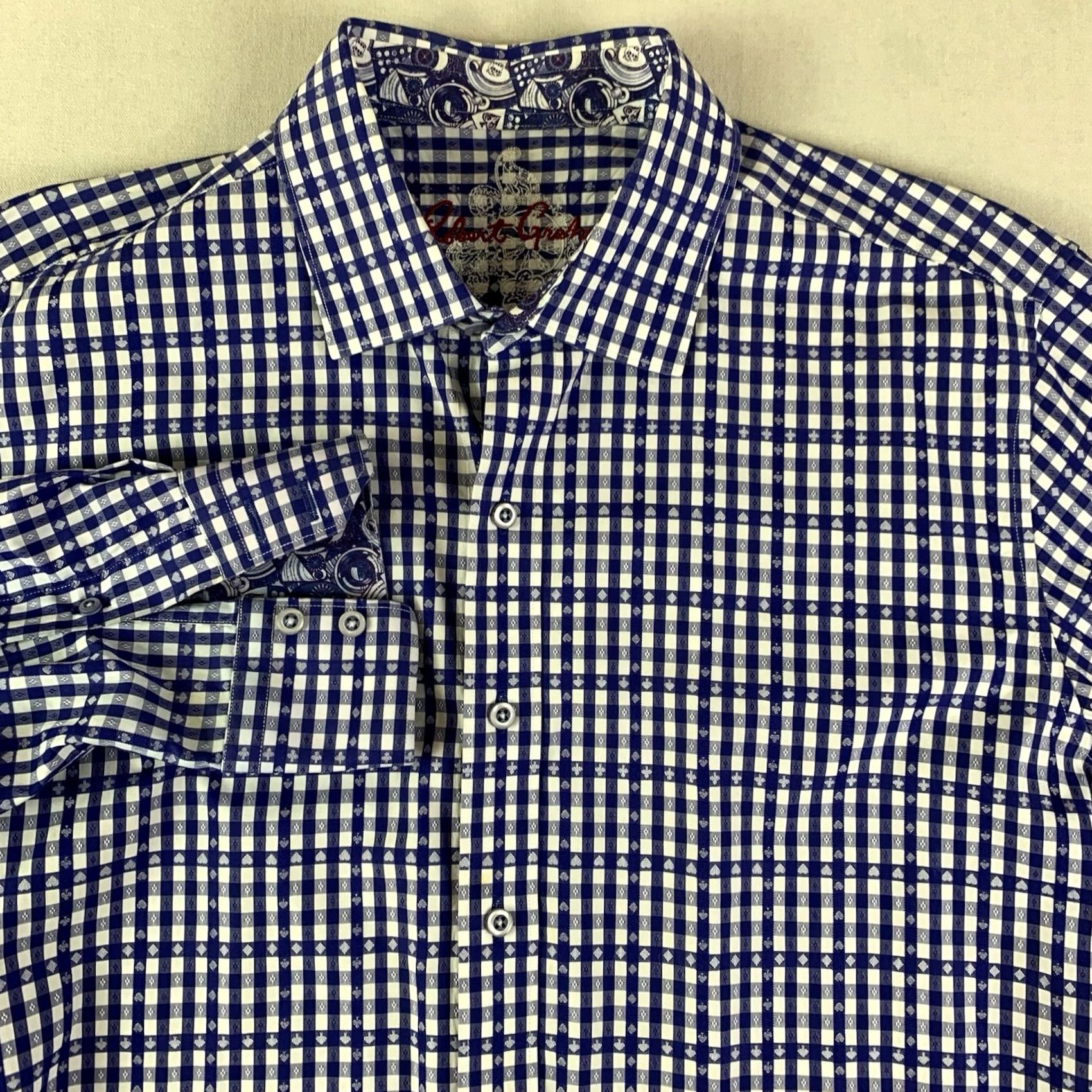 Robert Graham Robert Graham Button-Up Shirt Men L Gingham Blue Lightweight Collared Button-Up Womens? No, Men’s Regular Fit Size US L / EU 52-54 / 3 - 2 Thumbnail