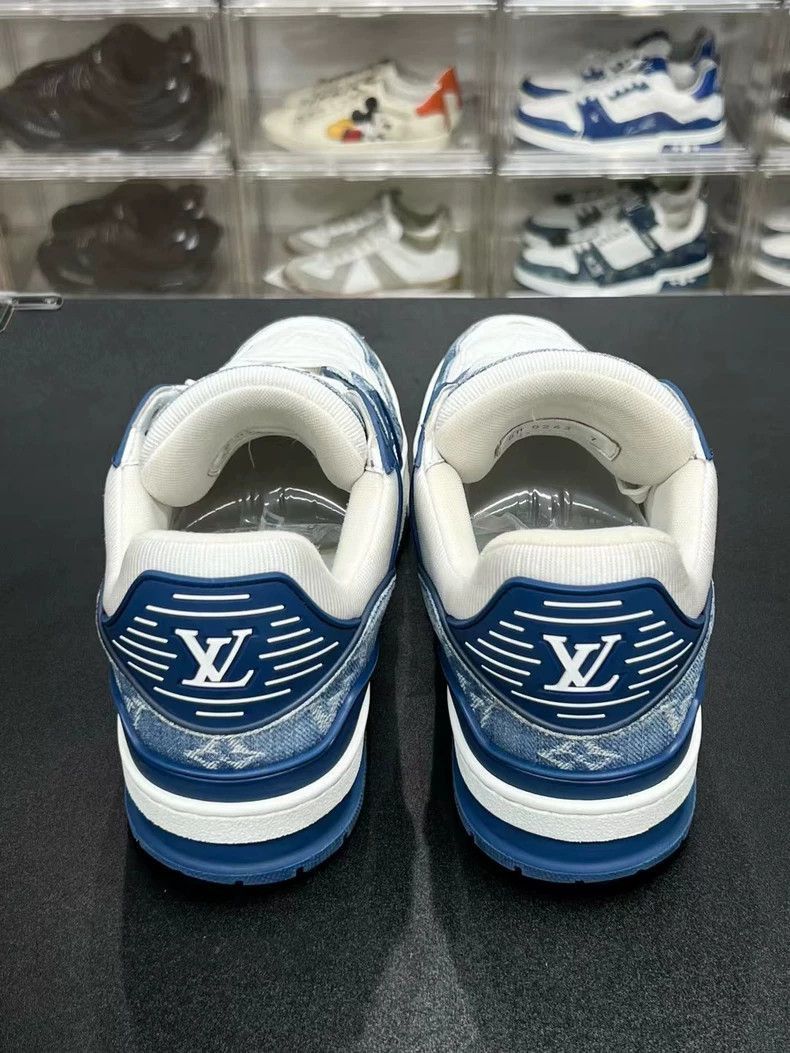 Louis Vuitton LV Trainer Blue White Sneakers UK7-2508 Size US 7 / EU 40 - 7 Thumbnail