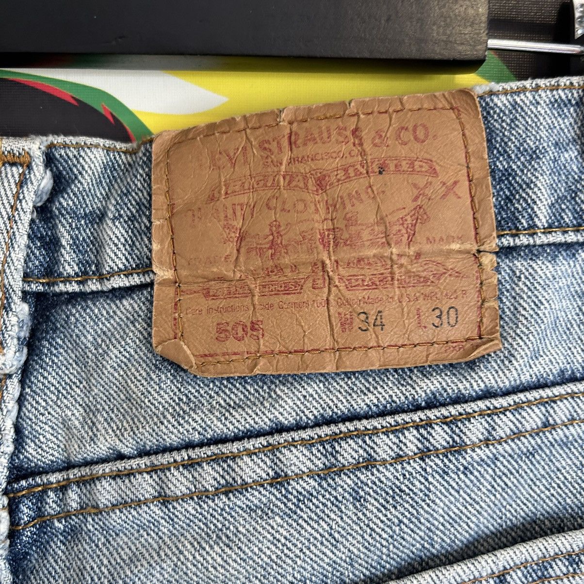 Levi's Vintage Levi’s 505 USA Washed Blue Distressed Denim Size US 35 - 11 Thumbnail