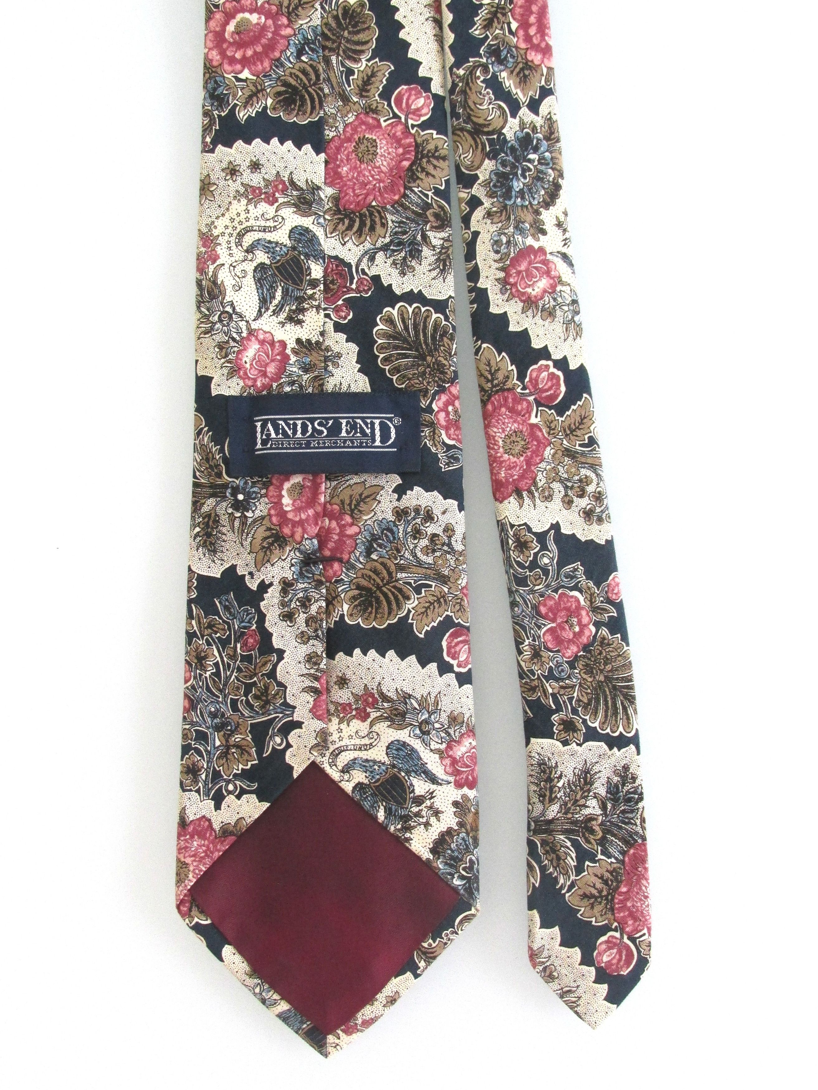 Lands' End Lands' End Men's Cotton Floral Tie Size ONE SIZE - 4 Thumbnail