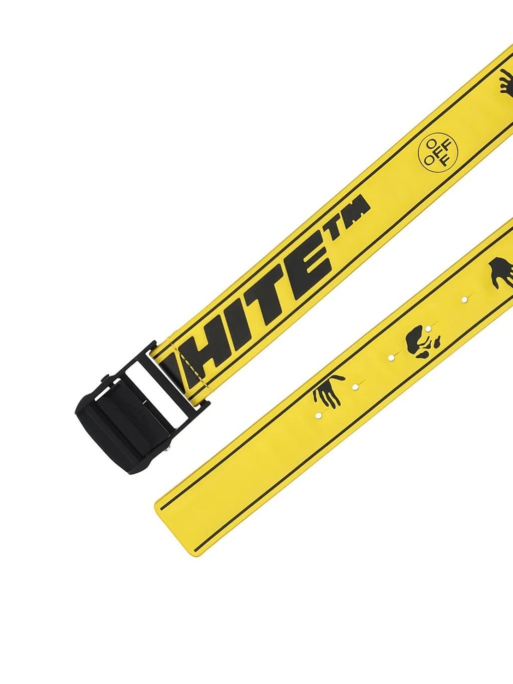 Off-White o1y0225 Size : 34 / Logo Leather Belt in Yellow/Black Size 34 - 3 Thumbnail