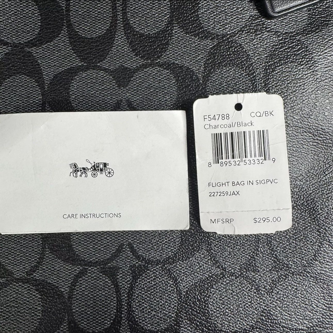 Coach Coach Men’s Charcoal /Black Flight Bag Leather Size ONE SIZE - 4 Thumbnail