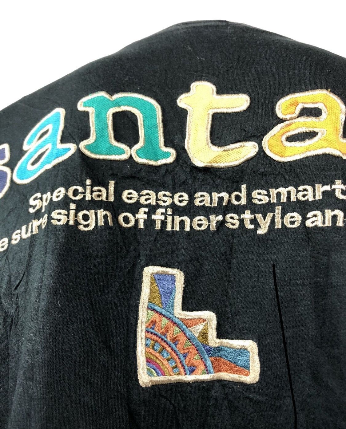 Japanese Brand Santa Fe Spell Out Big Logo Embroidery Shirt Size US XL / EU 56 / 4 - 3 Thumbnail