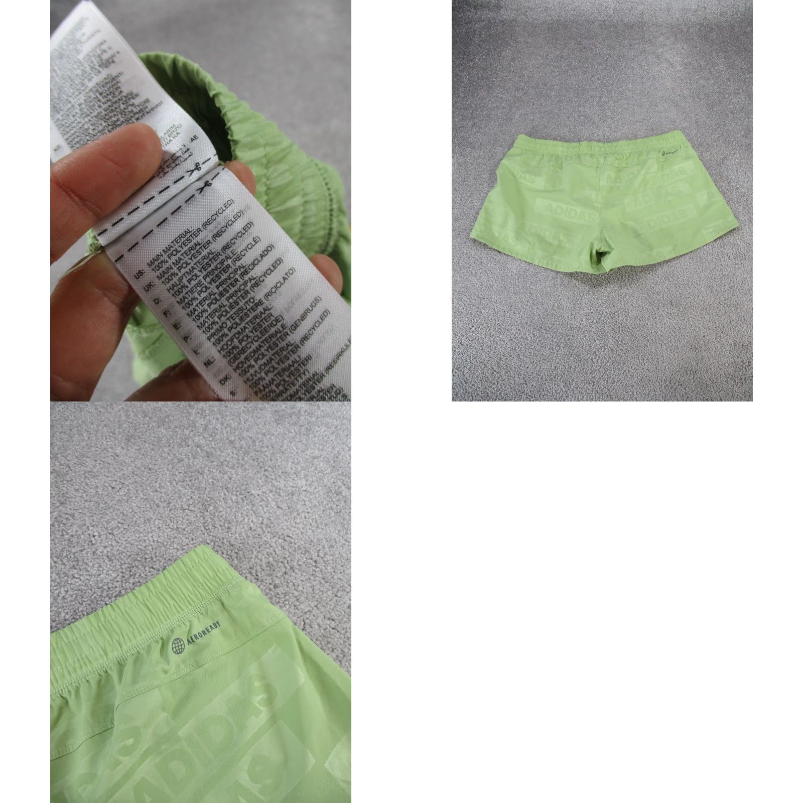 Adidas Adidas Shorts Womens Large Aeroready Green Lightweight Linerless Size 36" / US 14 / IT 50 - 7 Thumbnail
