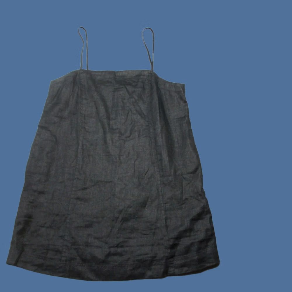Madewell Madewell Dress Womens 12 Black Mini Goldie Linen Party Cocktail Square Neck Back Zip Dress Size XL / US 12-14 / IT 48-50 - 1 Thumbnail
