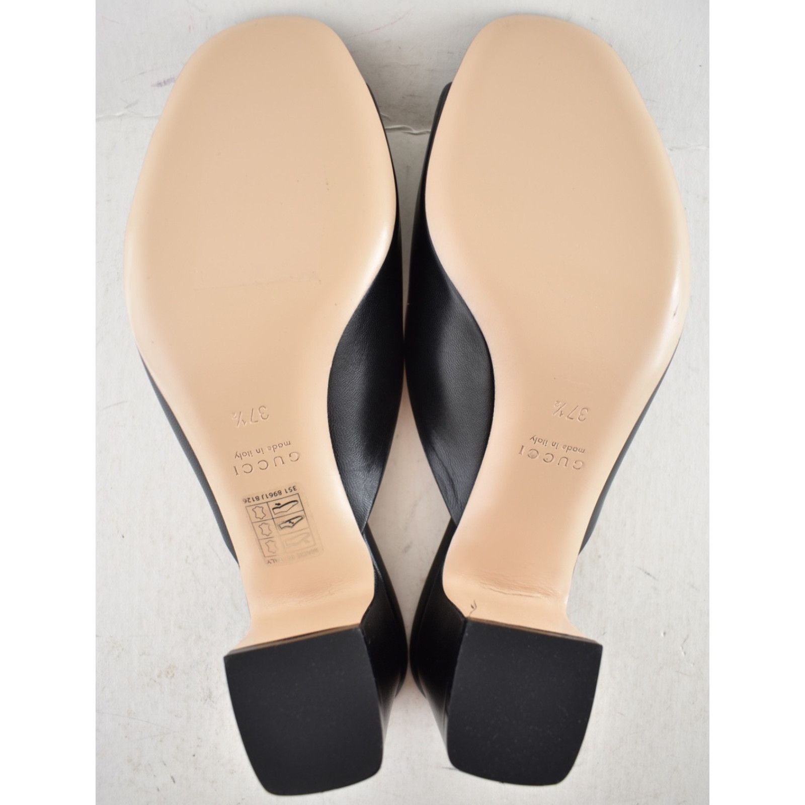 Gucci Gucci Lady Horsebit Black Leather Gold Block Heel Mule 37.5 Size US 7.5 / IT 37.5 - 18 Thumbnail