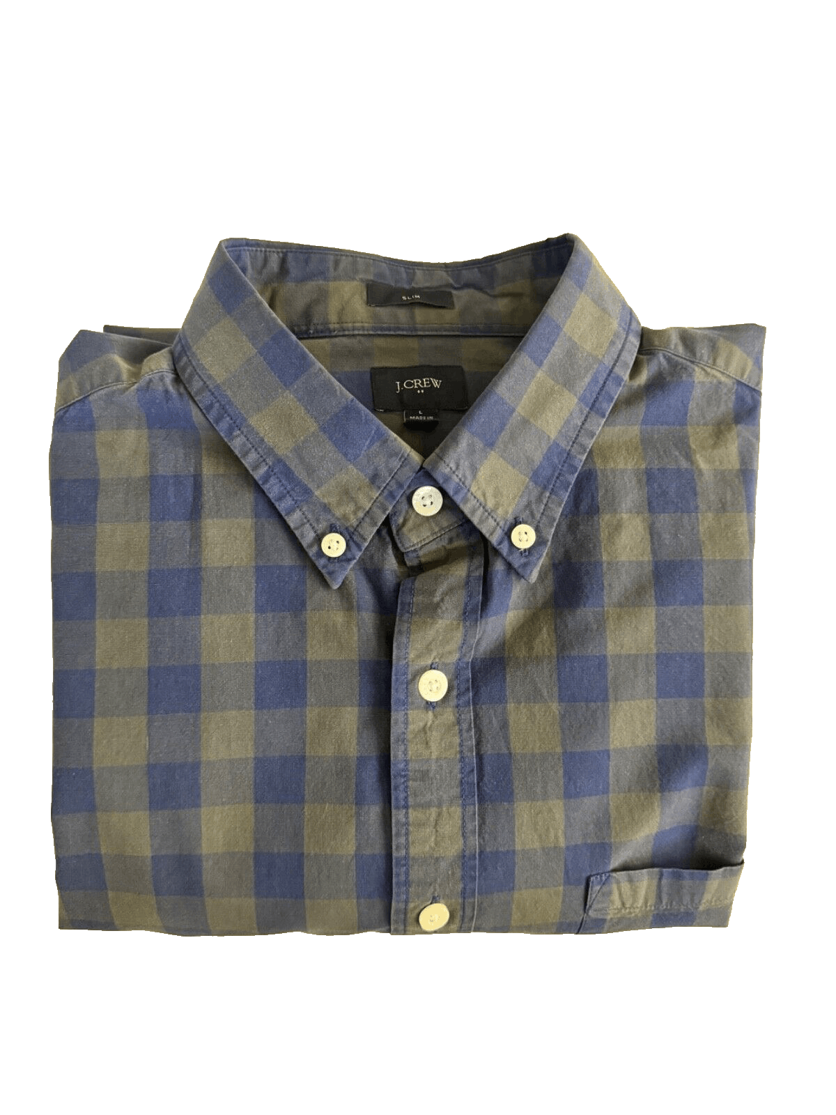 J.Crew J Crew Shirt Mens Large Slim Long Sleeve Plaid Green Blue Size US L / EU 52-54 / 3 - 1 Thumbnail