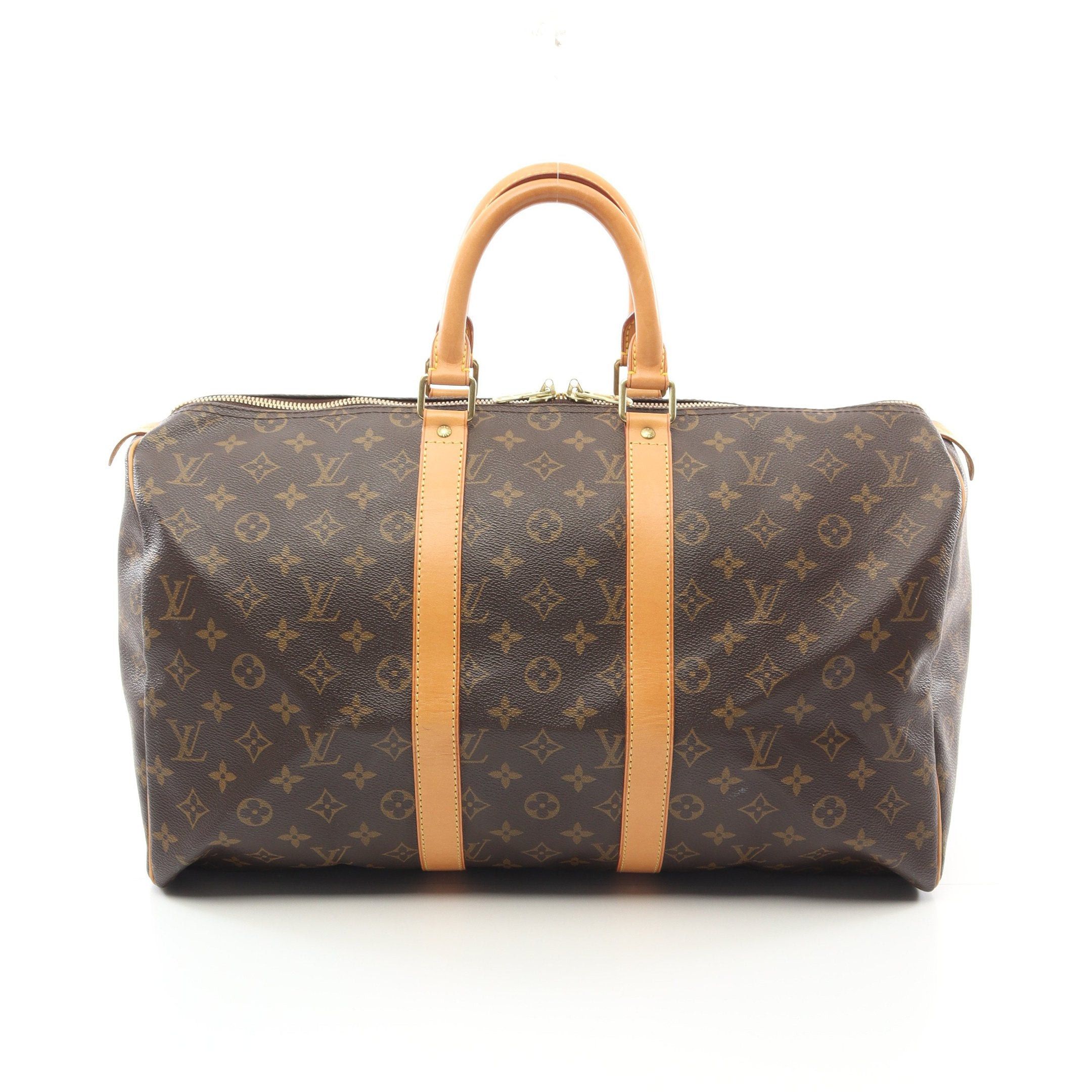Louis Vuitton Louis Vuitton Keepall 45 Monogram Boston Bag Leather Brown Size ONE SIZE - 1 Thumbnail