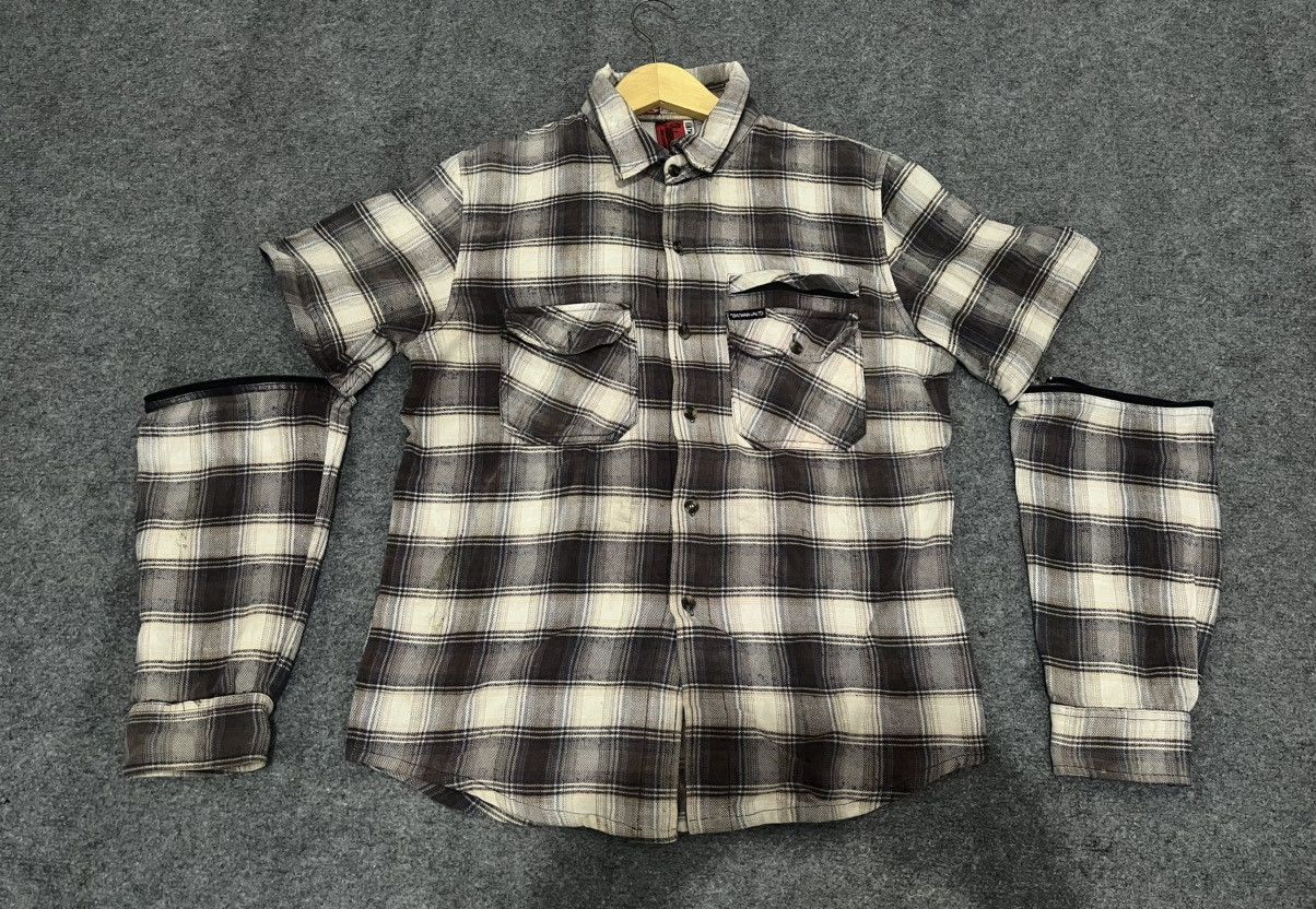 Japanese Brand Unlimited Detachable Zip-Off Sleeve Flannel Streetwear Size US L / EU 52-54 / 3 - 2 Thumbnail