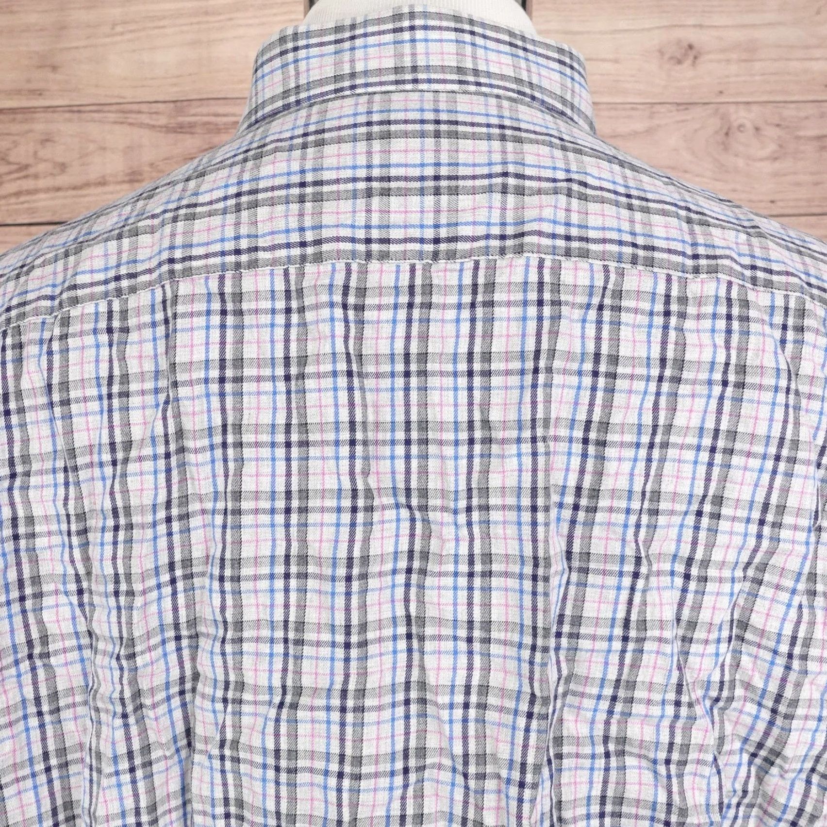UNTUCKit UNTUCKit Shirt Mens XL Gray Plaid Long Sleeve Button-Down 100% Cotton Casual Mens XL Plaid Shirt Size US XL / EU 56 / 4 - 6 Thumbnail