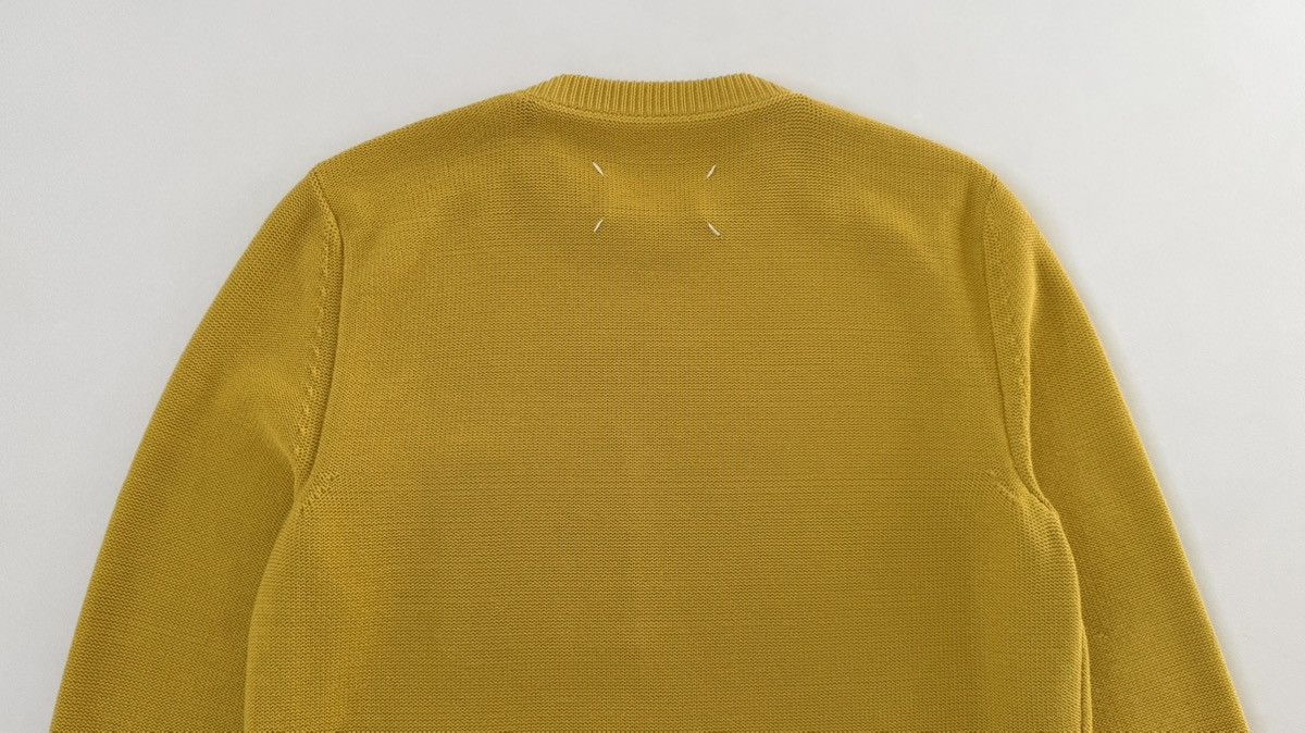 Maison Margiela Sample Mustard Cotton Textured Knit Sweater Size US M / EU 48-50 / 2 - 15 Thumbnail