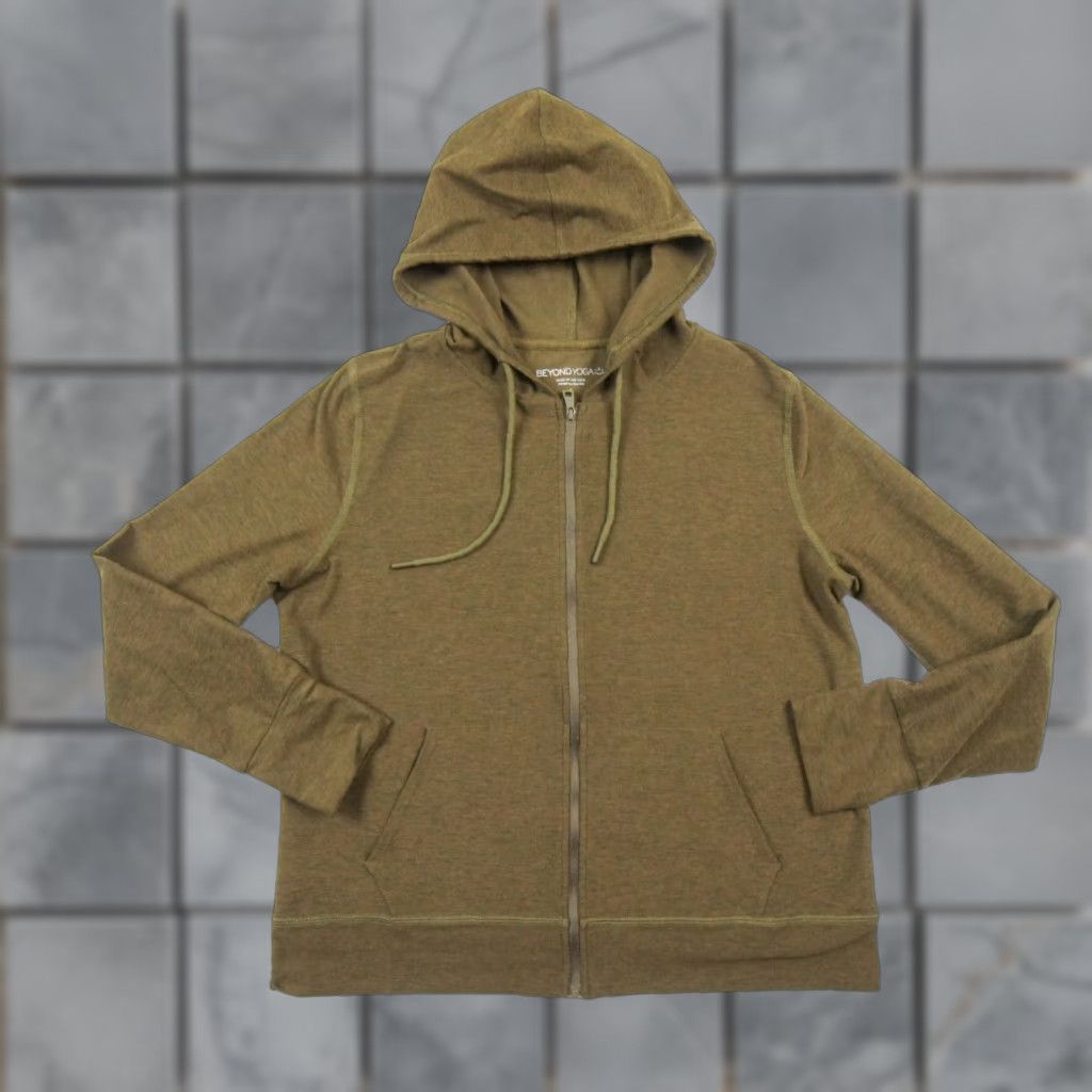 Beyond Yoga Beyond Yoga Womens Large Green Hoodie Full Zip Stretch Active Sleeves Ladies Green Size L / US 10 / IT 46 - 1 Thumbnail