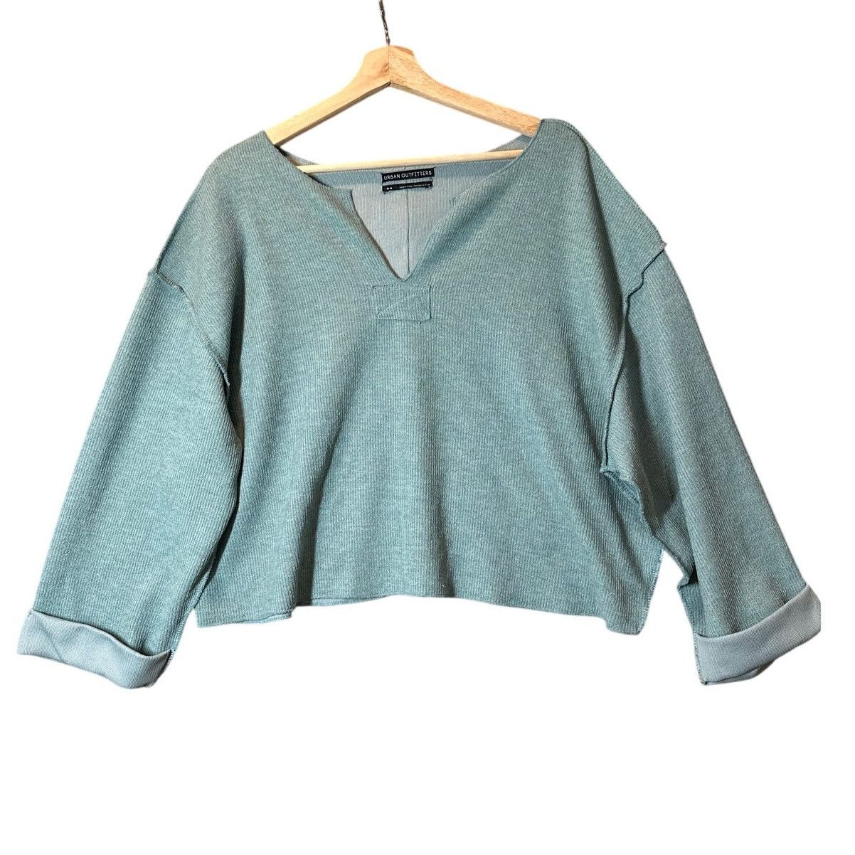 Urban Outfitters UO Jax Inside Out Notch Neck Top Oversized Cropped Ribbed M Size M / US 6-8 / IT 42-44 - 1 Thumbnail