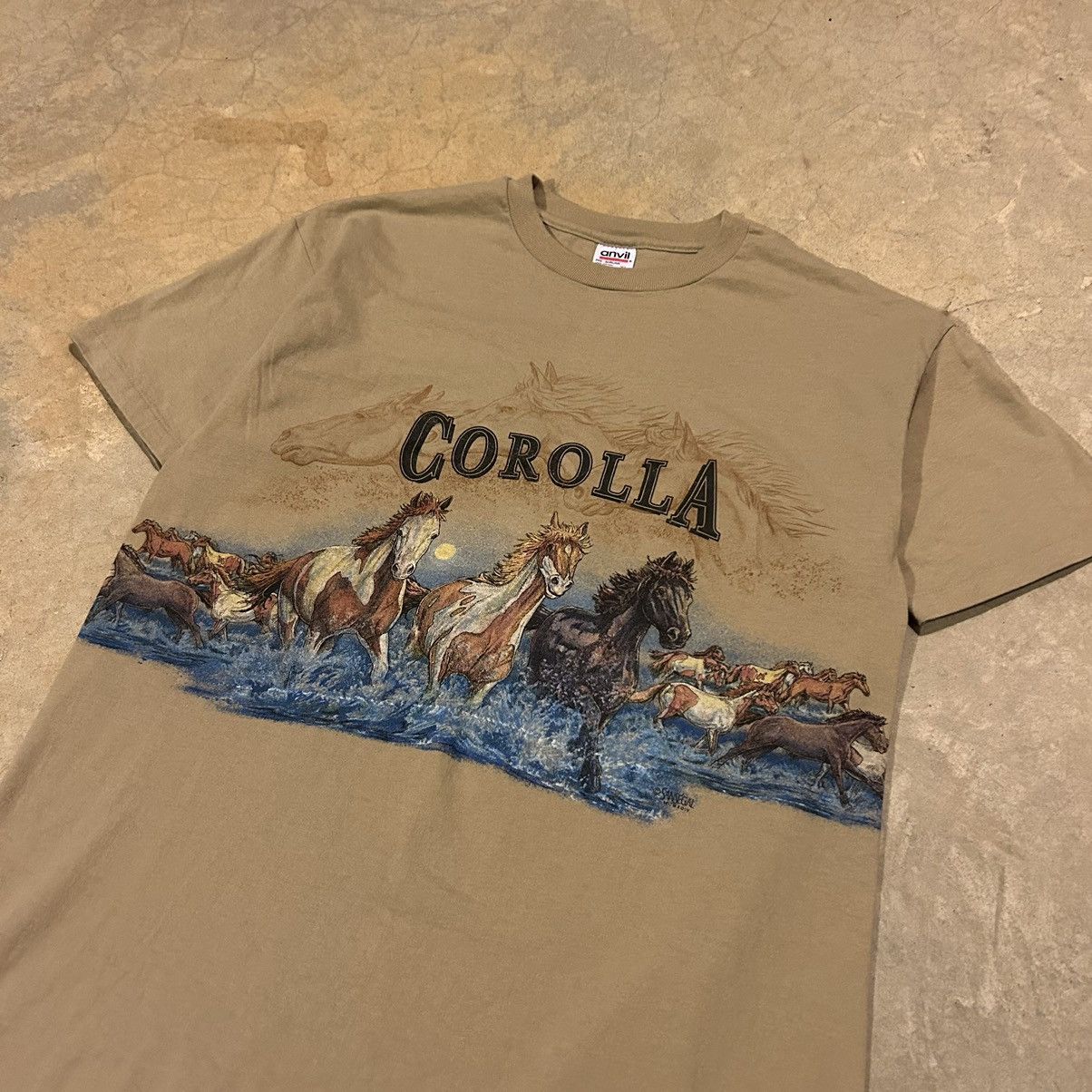 Vintage Crazy Vintage 90s Corolla Horses Wrap Around Tee Size US XL / EU 56 / 4 - 2 Thumbnail