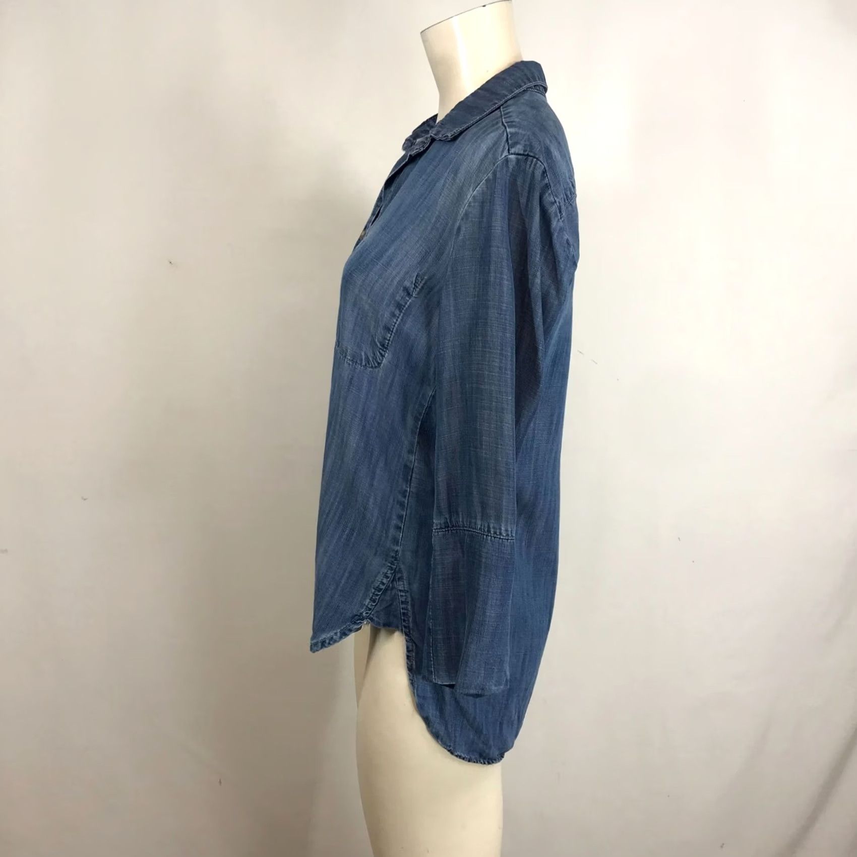 Denime Cloth & Stone Women's Small Blue Long Sleeve Button Up Denim Shirt Size S / US 4 / IT 40 - 7 Thumbnail