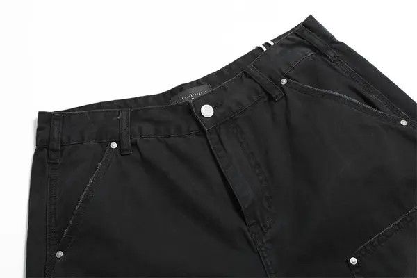 Japanese Brand VIBE Punk distressed men's loose cargo denim shorts Size US 32 / EU 48 - 4 Thumbnail
