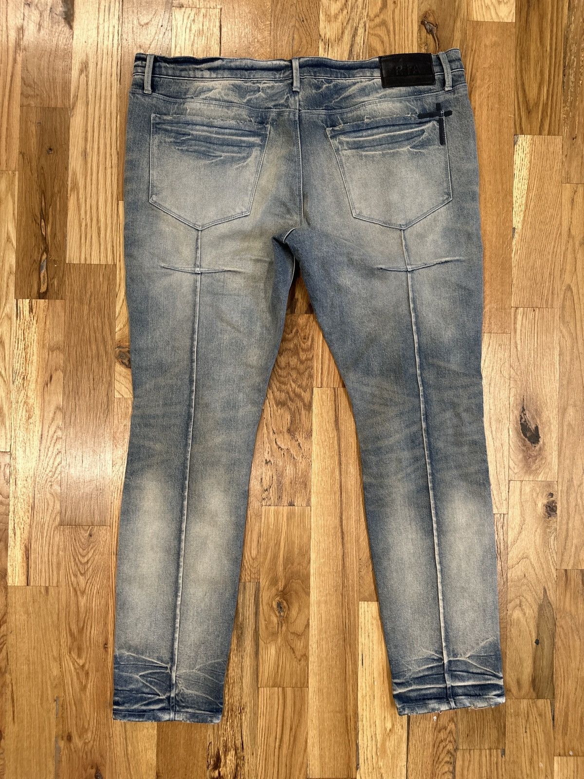 Rta RTA Small White Spell Blue Denim Jeans Size 40 Size US 40 / EU 56 - 2 Thumbnail