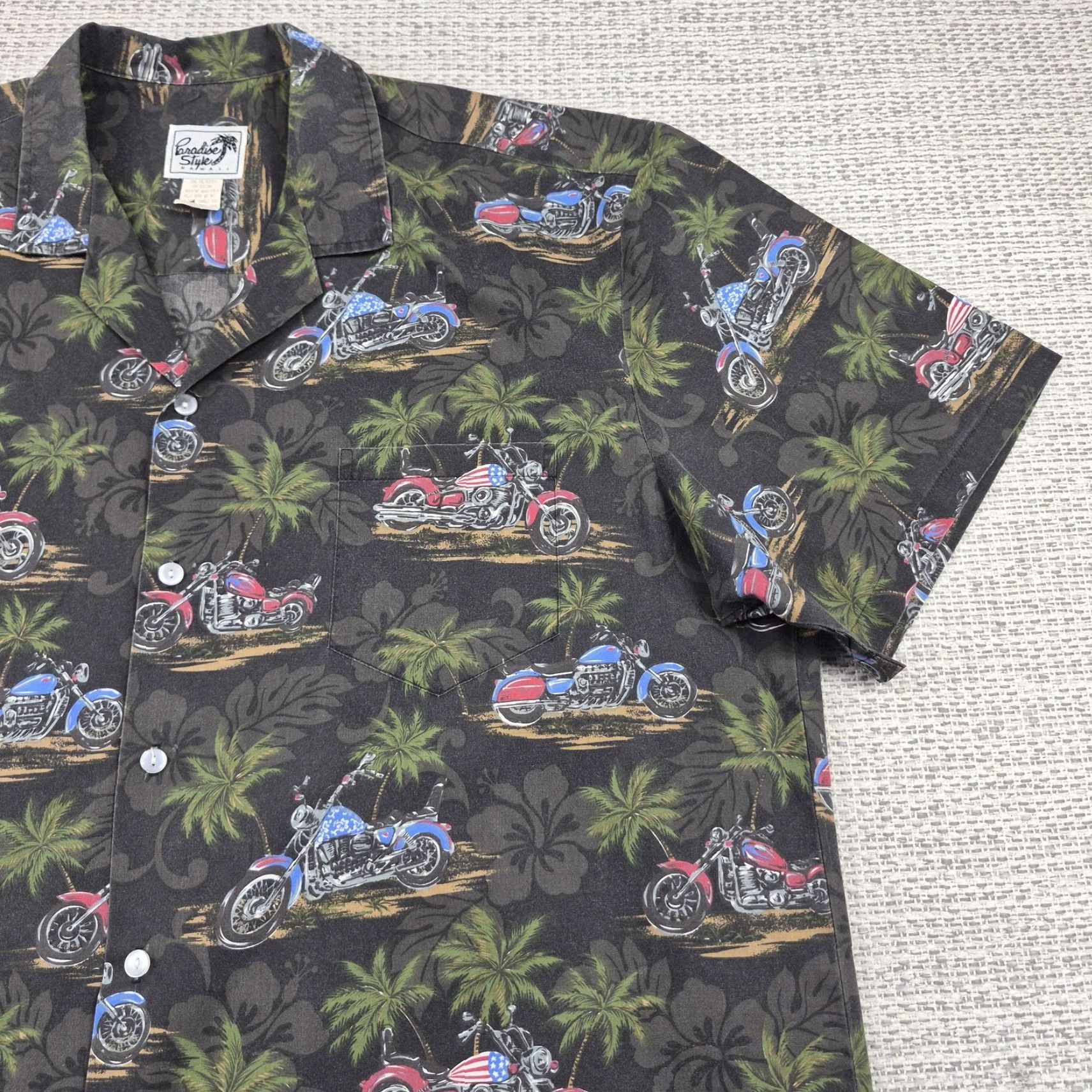 Paradise VINTAGE Paradise Style Shirt Mens 2XL Hawaiian Aloha Motorcycle Palm USA Made Size US XXL / EU 58 / 5 - 2 Thumbnail