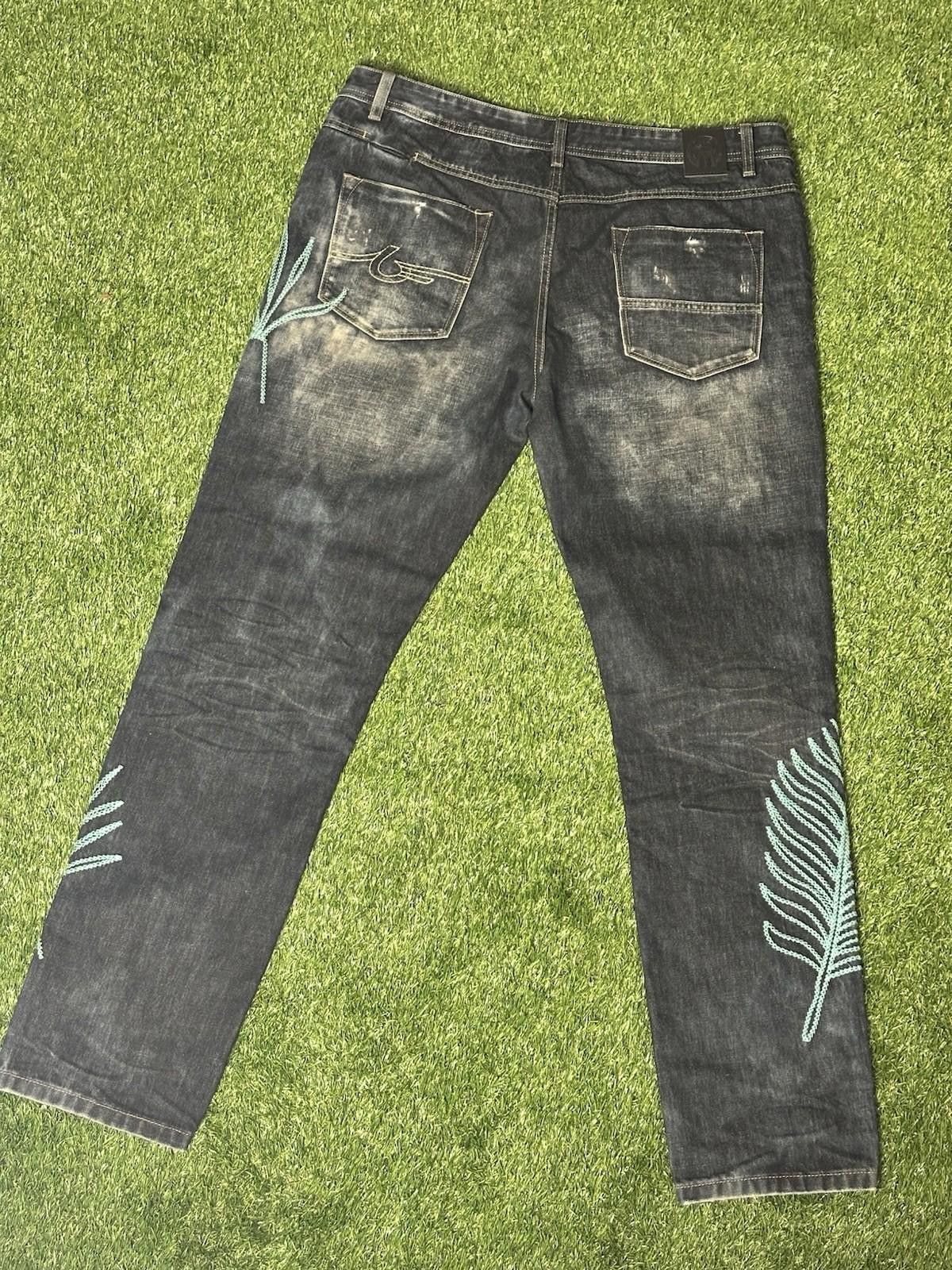 Born Fly Born Fly Jeans Mens Size 38×32 Distressed Embroidered Blue Size US 38 / EU 54 - 3 Thumbnail