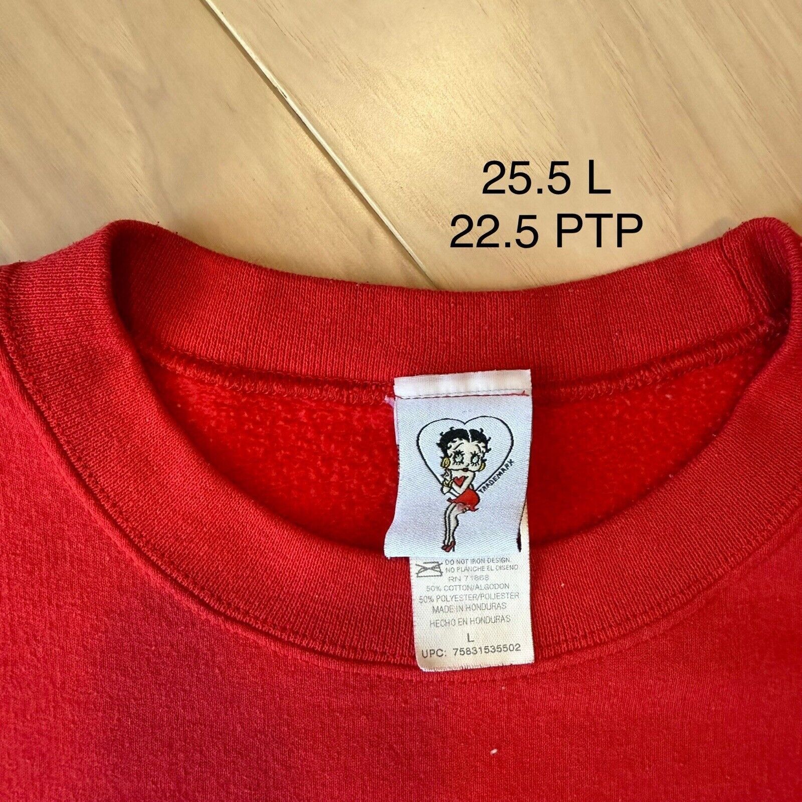 Vintage Vintage Betty Boop Christmas Sweatshirt Red Fleece Pullover Size US L / EU 52-54 / 3 - 5 Thumbnail