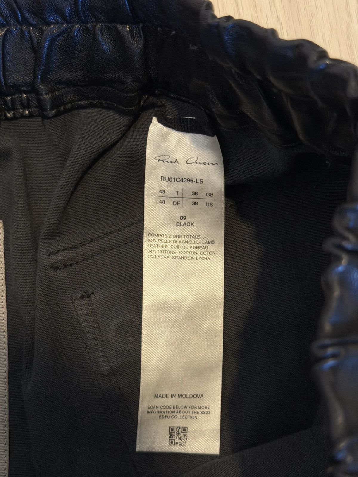 Rick Owens Rick Owens EDFU 2023 Leather Mastodon Joggers Size US 30 / EU 46 - 9 Thumbnail