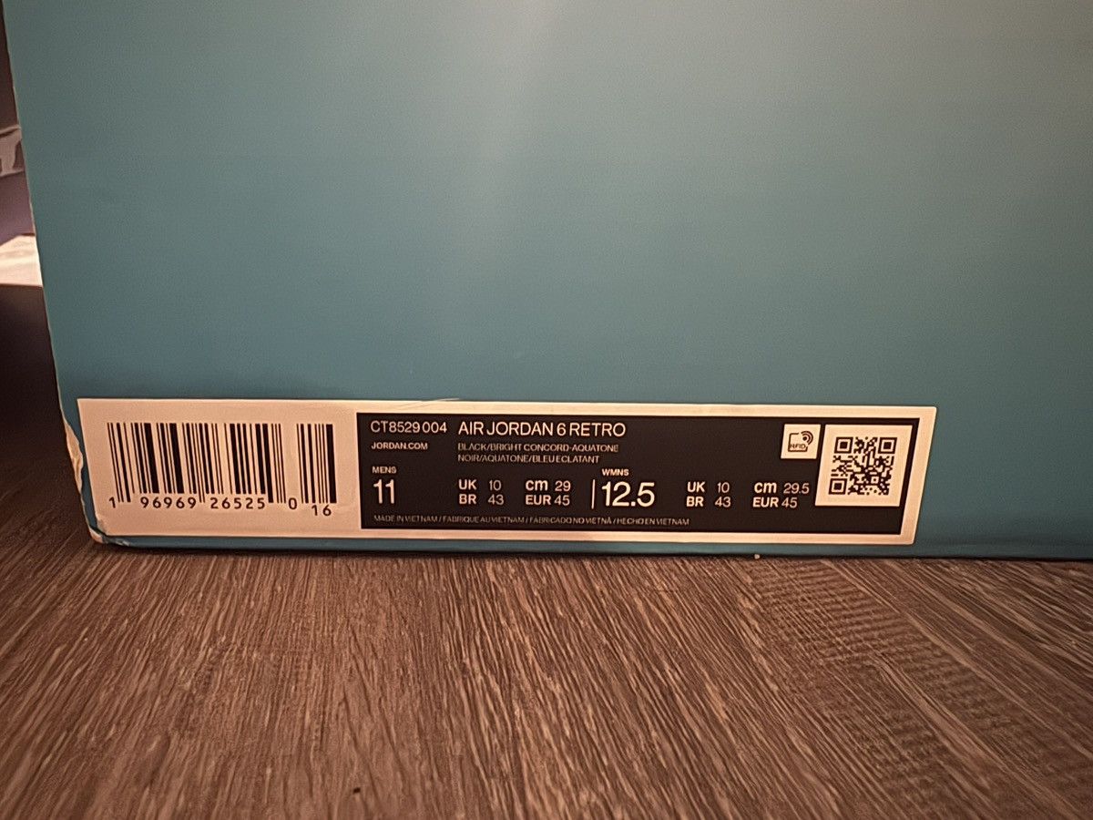 Jordan Brand Air Jordan 6 Retro “Aqua” Size US 11 / EU 44 - 6 Thumbnail