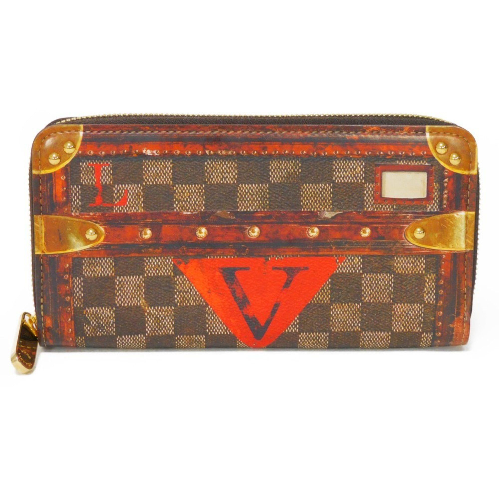 image of Louis Vuitton Long Wallet Transformed Zippy Lv Trompe L'oeil Damier Trunk Time Ebene M63490 Men Wom
