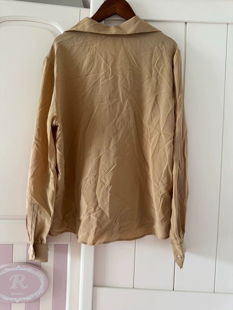 Saint Laurent Paris Saint laurent paris Khaki Silk Shirt 2506-Nextarrow Size S / US 4 / IT 40 - 2 Thumbnail