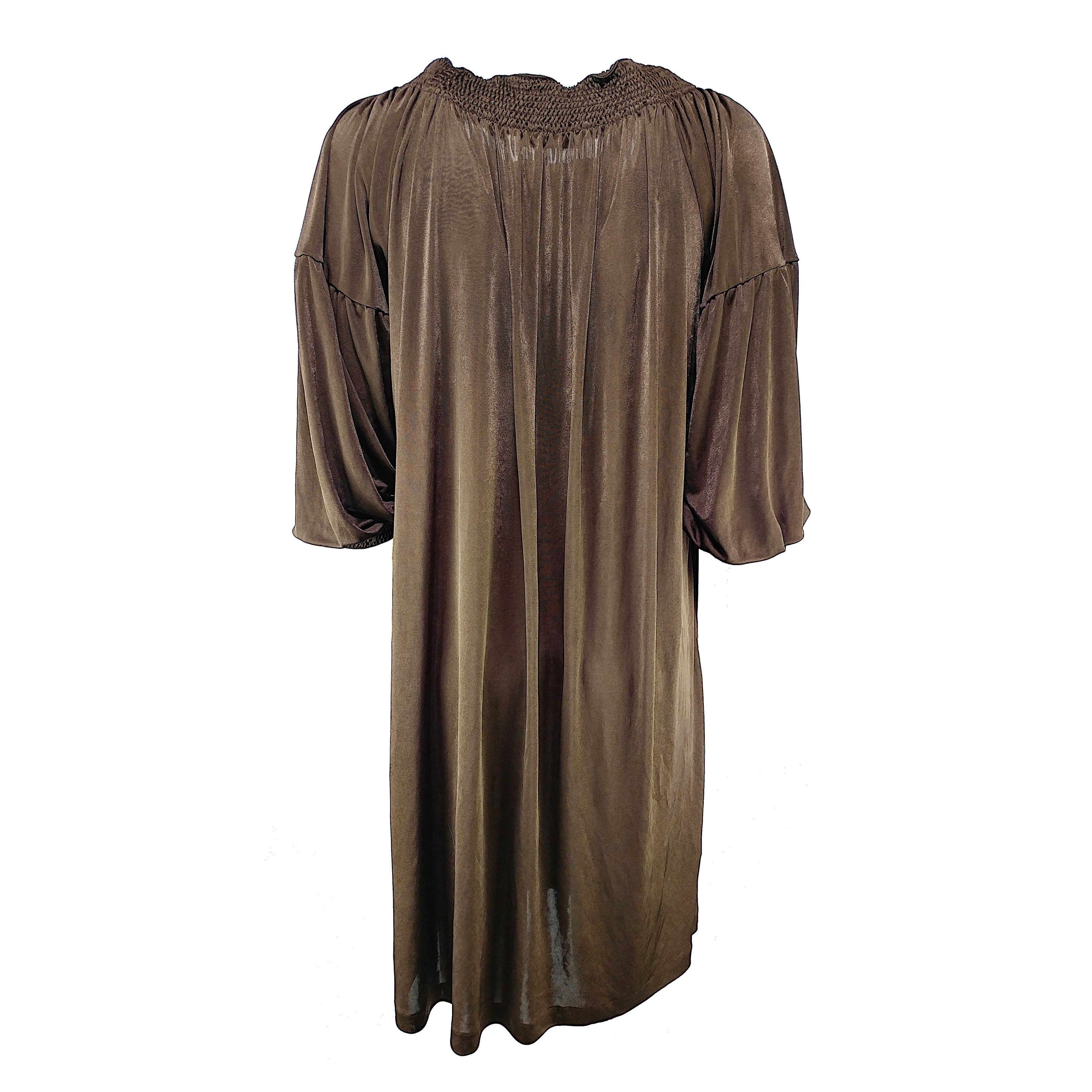 Vintage Y2K Smocked Dress - Brown Crushed Velvet Archive