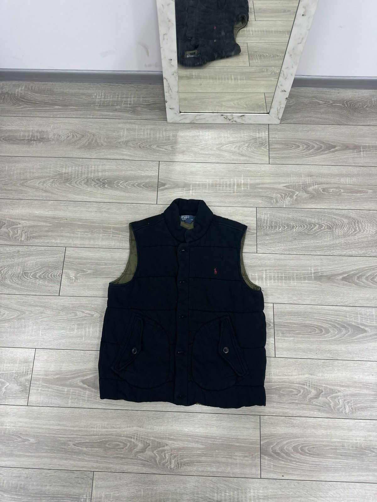 Polo Ralph Lauren Polo Ralph Lauren Black Vintage 90s Distressed Vest Size US XL / EU 56 / 4 - 4 Thumbnail