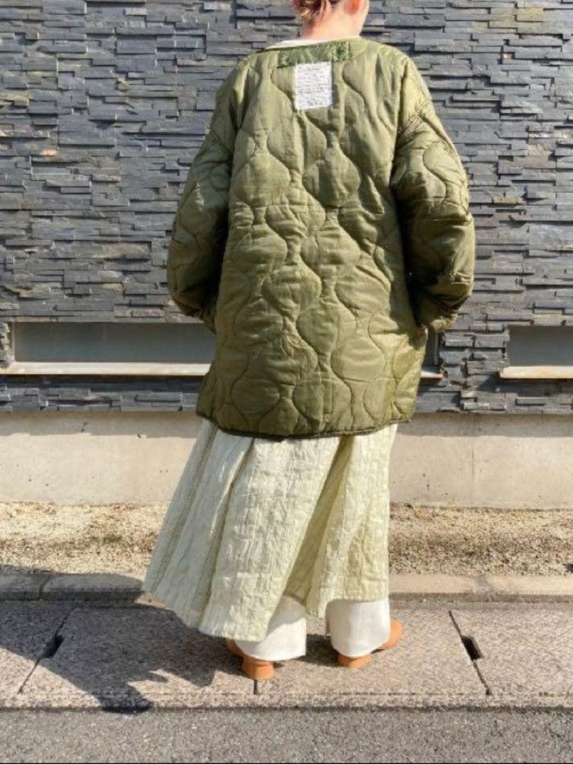 Japanese Brand × Vintage Remake Costum Linen M65 H Ash Quilted Coat In Khaki Size US M / EU 48-50 / 2 - 10 Thumbnail