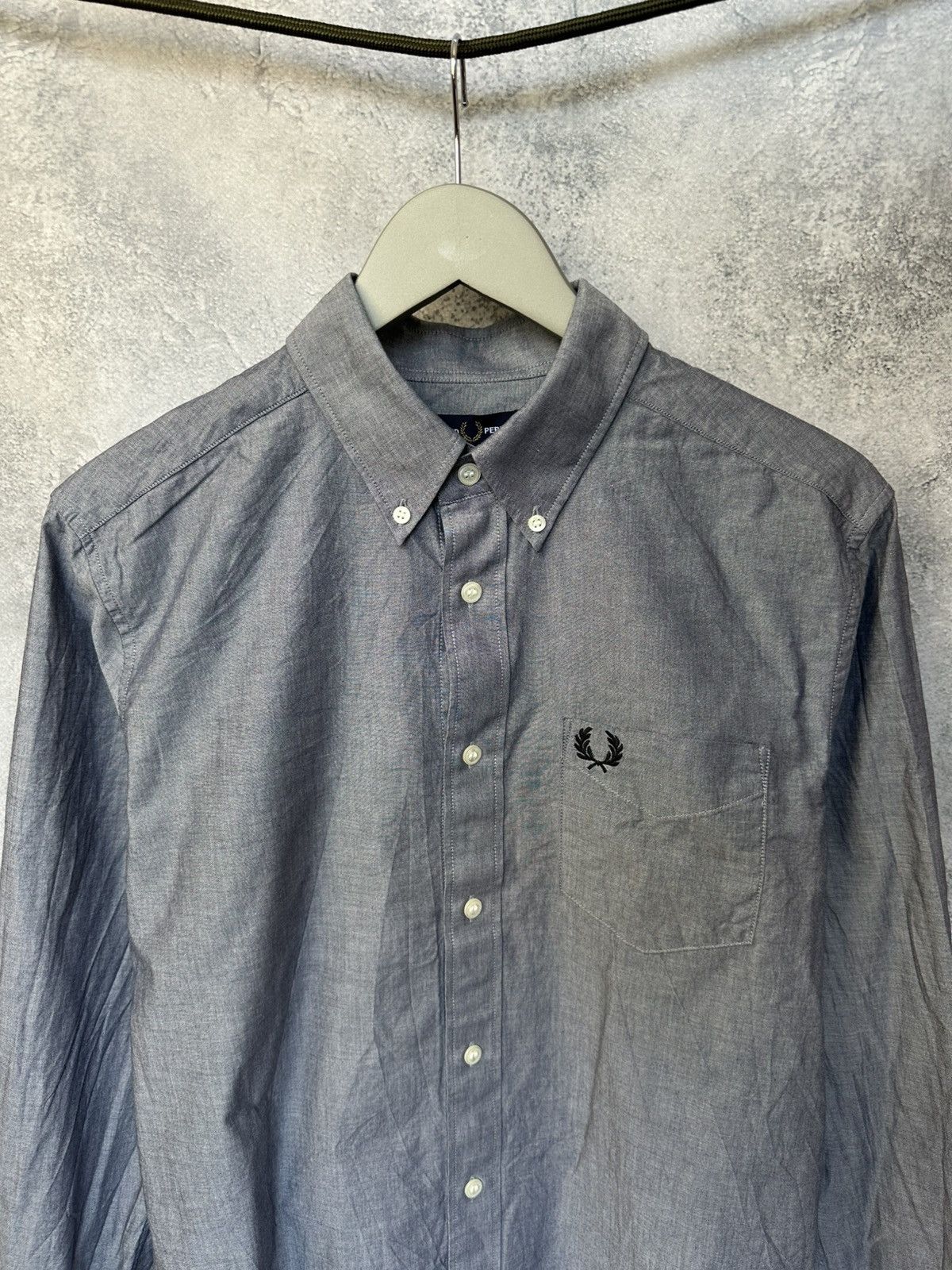Designer × Fred Perry Fred Perry Shirt Button Up Gray Long Sleeve Oxford Pocket Size US M / EU 48-50 / 2 - 5 Thumbnail