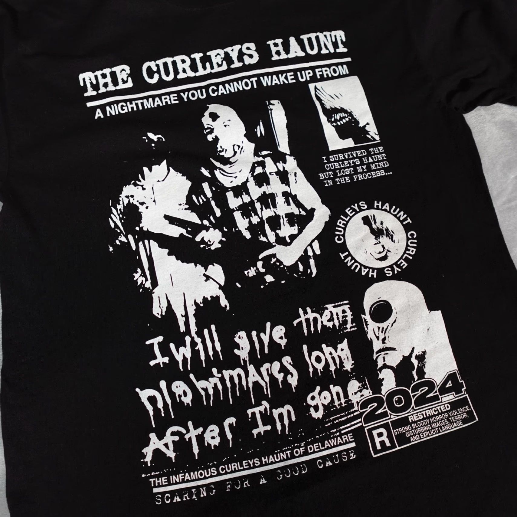 Vintage VINTAGE The Curleys Haunt Haunted House T-Shirt Mens M Horror Black Size US M / EU 48-50 / 2 - 2 Thumbnail