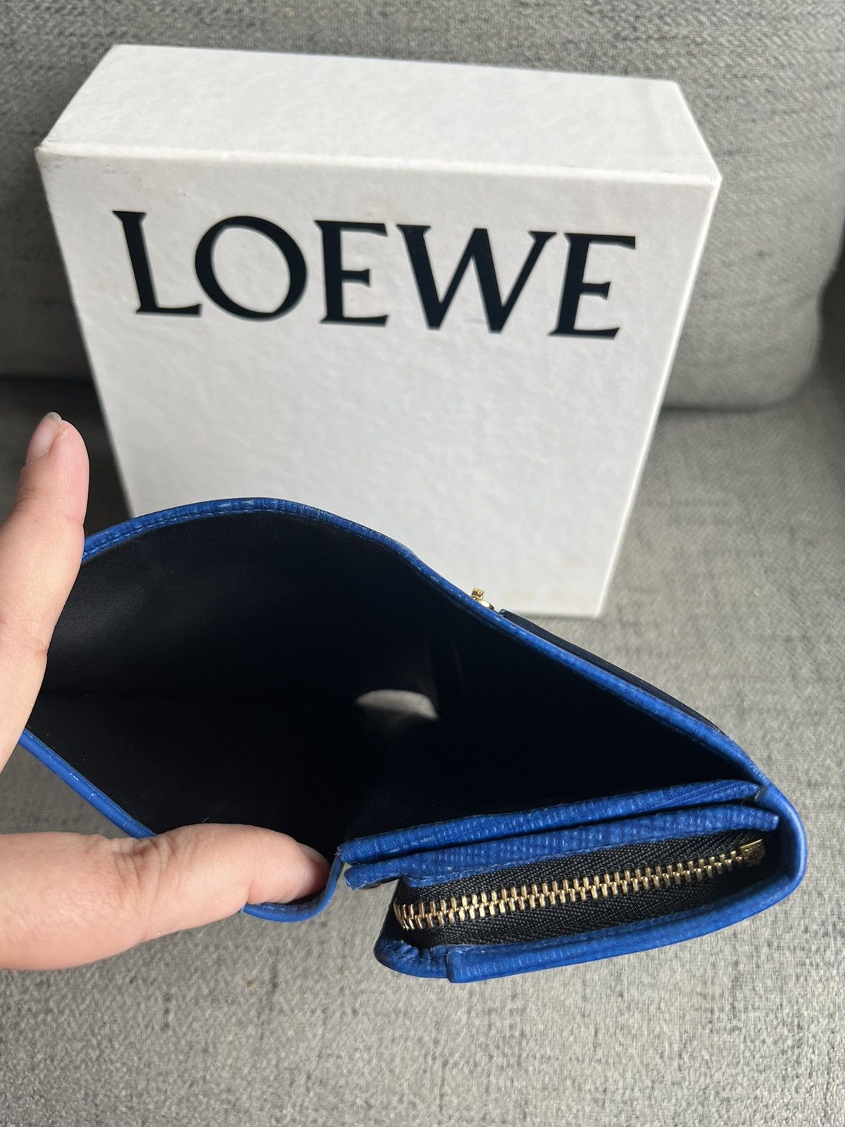 Loewe Textured Calfskin Small Vertical Zip Wallet