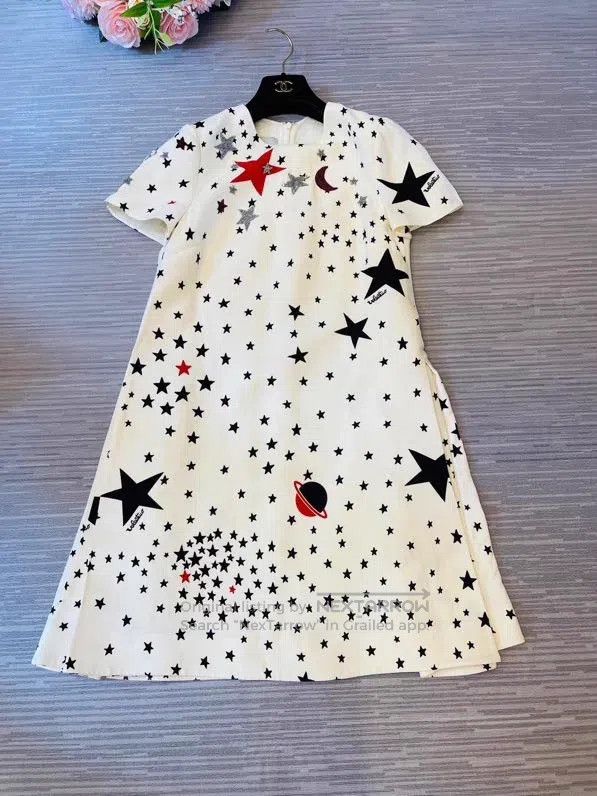 Valentino Valentino White dress embroidered with stars Size S / US 4 / IT 40 - 1 Thumbnail